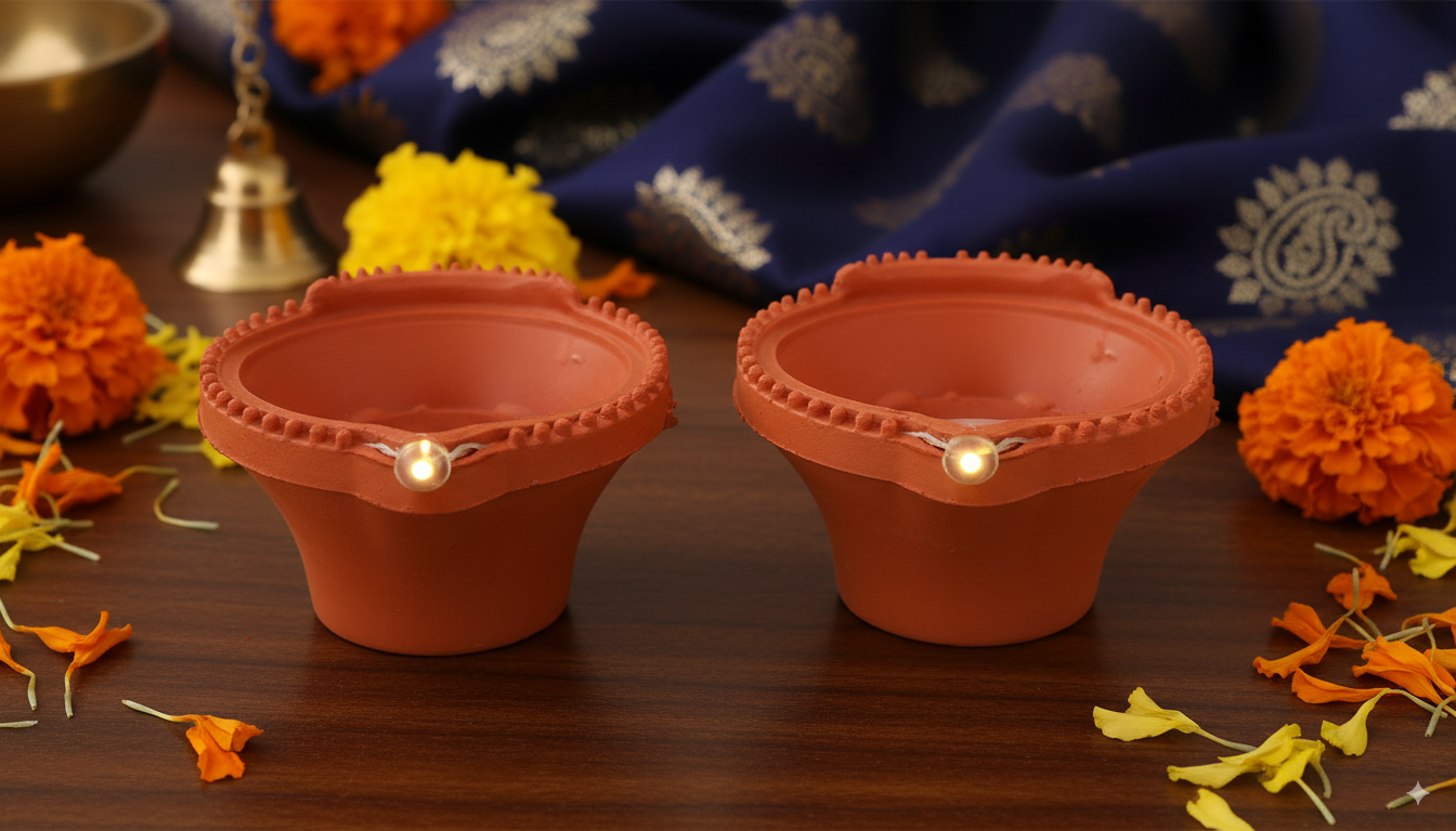 LED Light Water Sensor Diyas – Plastic, Ambient Lights