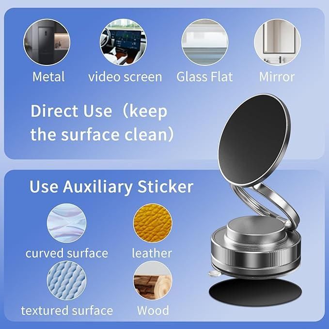 Vacuum Magnetic Phone Holder – MagSafe Suction Cup Mount for Car, Truck & More