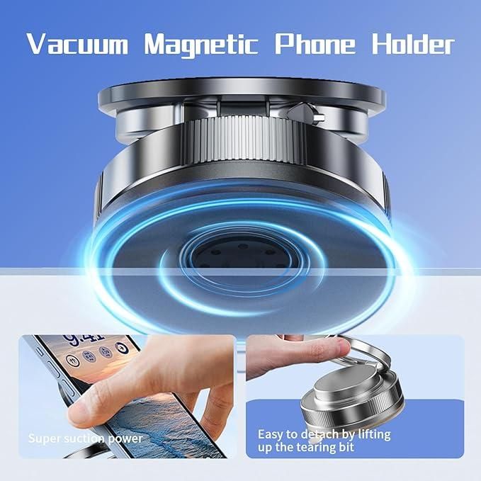 Vacuum Magnetic Phone Holder – MagSafe Suction Cup Mount for Car, Truck & More