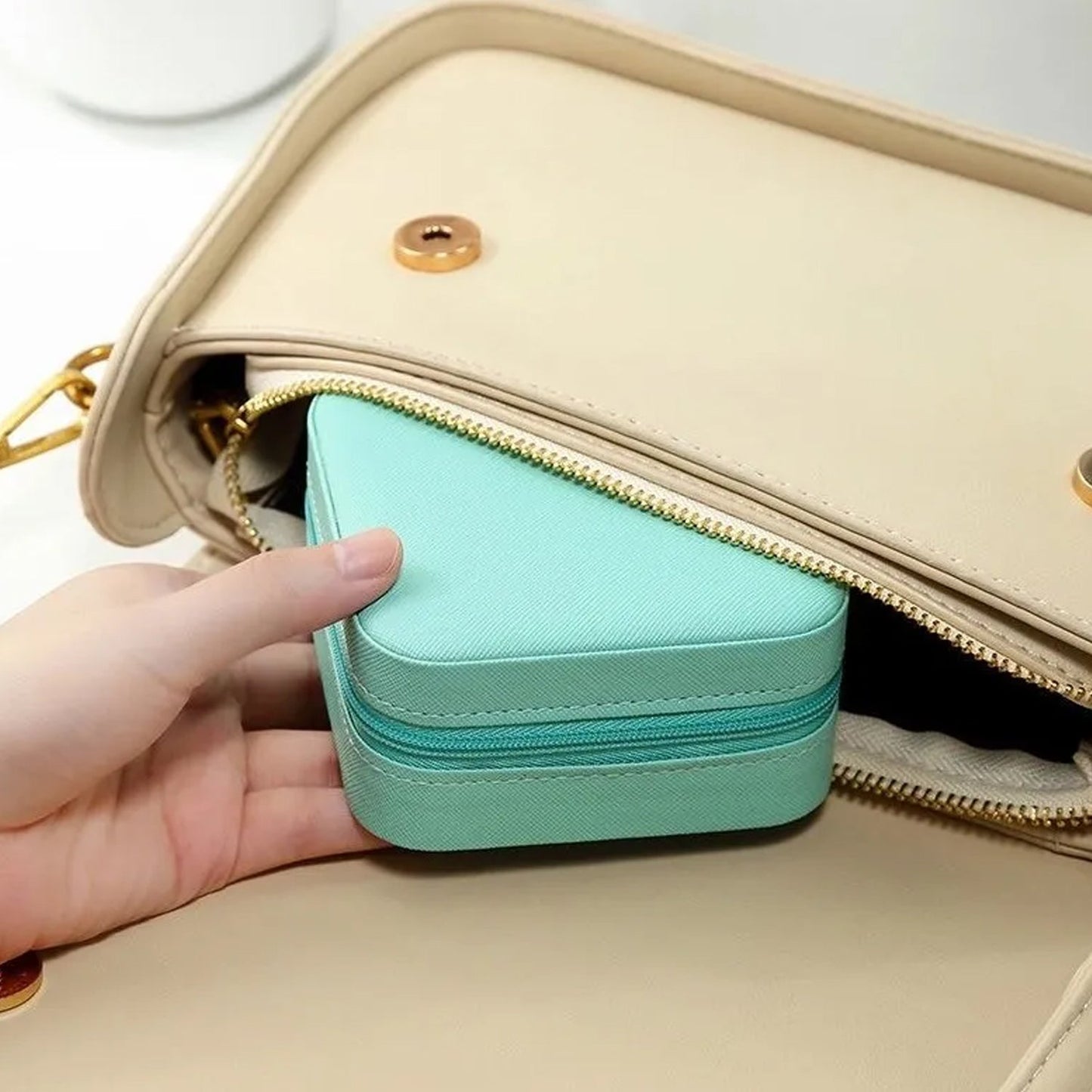 🌸 Mini PU Leather Jewellery Box – Compact, Elegant & Travel-Friendly