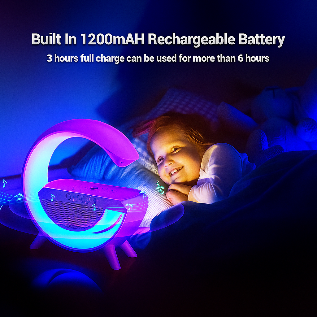 G-Shape LED Wireless Charging Speaker Lamp