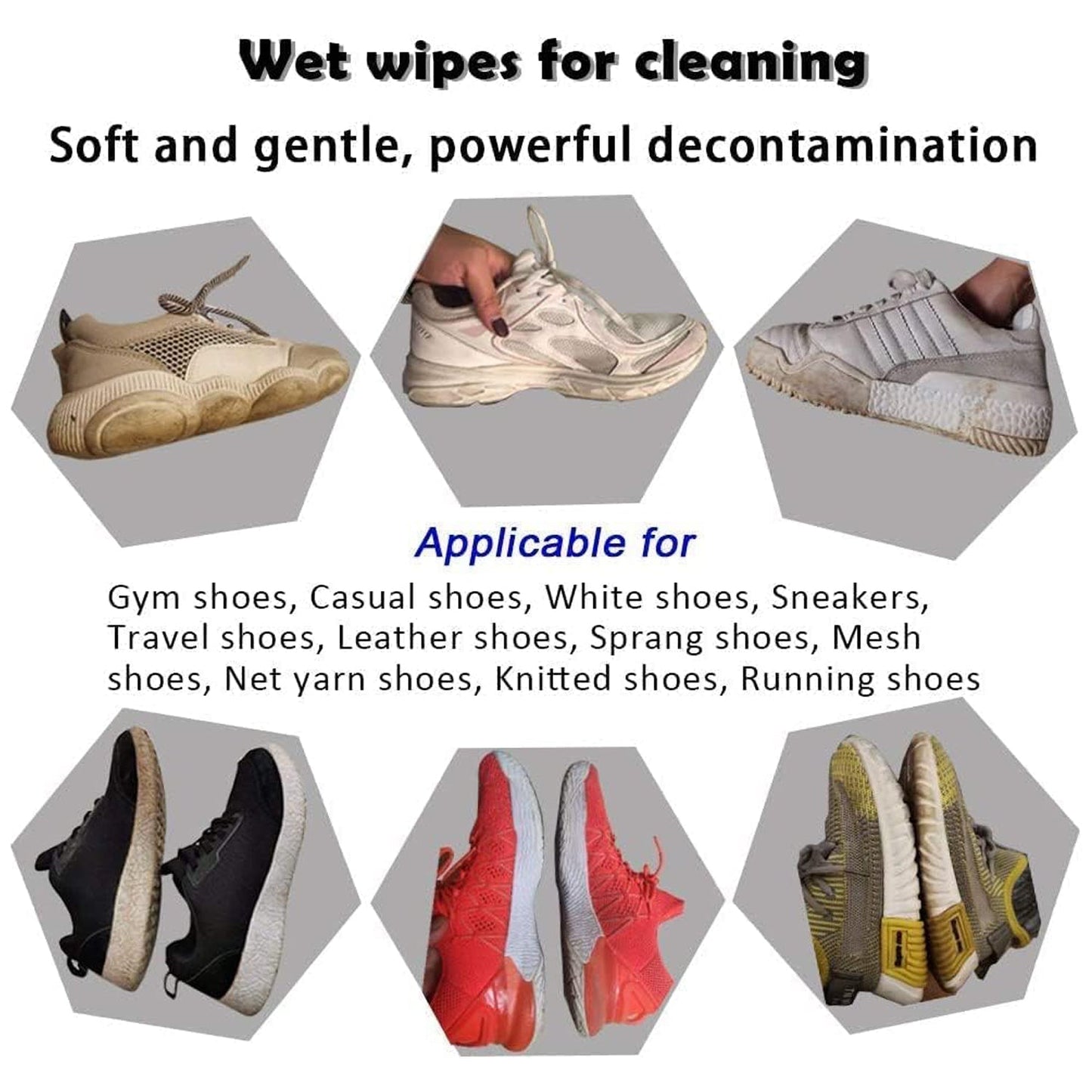 Sneaker & Shoe Cleaning Wet Wipes – Fast Scrubbing, Non-Woven Quick Wipes | Disposable, Travel-Friendly | Removes Dirt & Stains Instantly (80 Wipes)