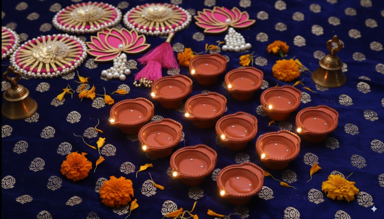 LED Light Water Sensor Diyas – Plastic, Ambient Lights