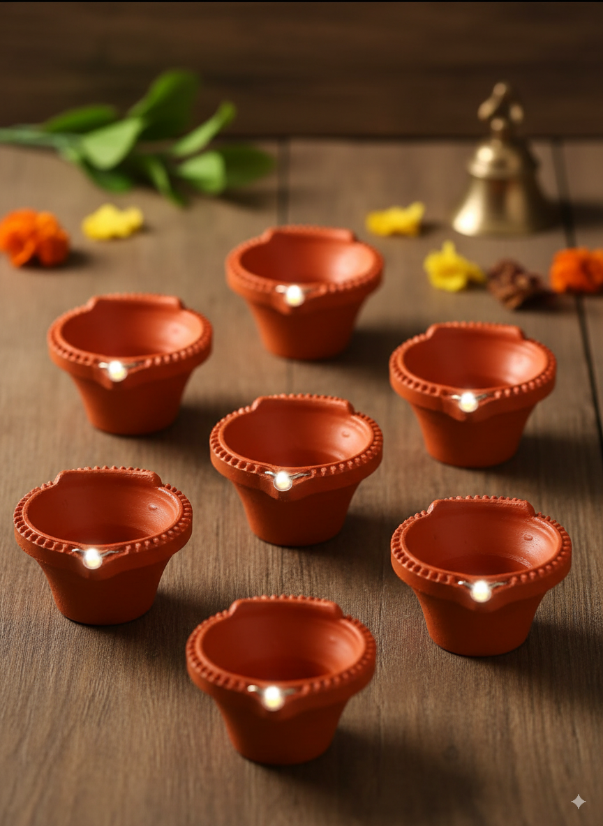 LED Light Water Sensor Diyas – Plastic, Ambient Lights