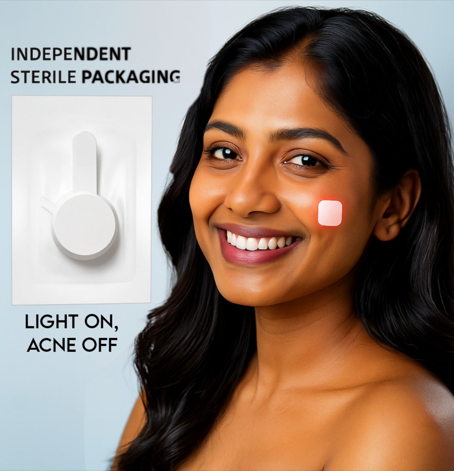 Electronic Acne Patches with Red & Blue LED Light – 6 Pack