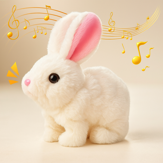 Adorable Walking Rabbit – Interactive Plush Bunny with Ears, Nose & Hopping Fun (White)