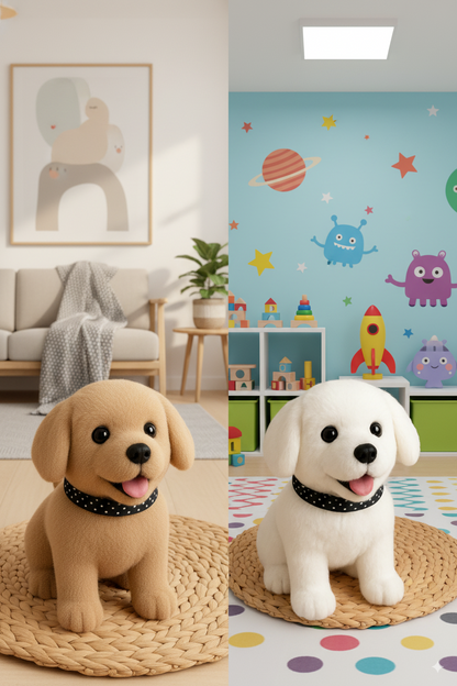 Electronic Robot Puppy Dog Plush Toy – Walking, Barking & Tail-Wagging Interactive Pet for Kids(Random Colour)