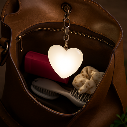Premium Touch-Activated Heart Glow LED Bag Light (Rechargeable)