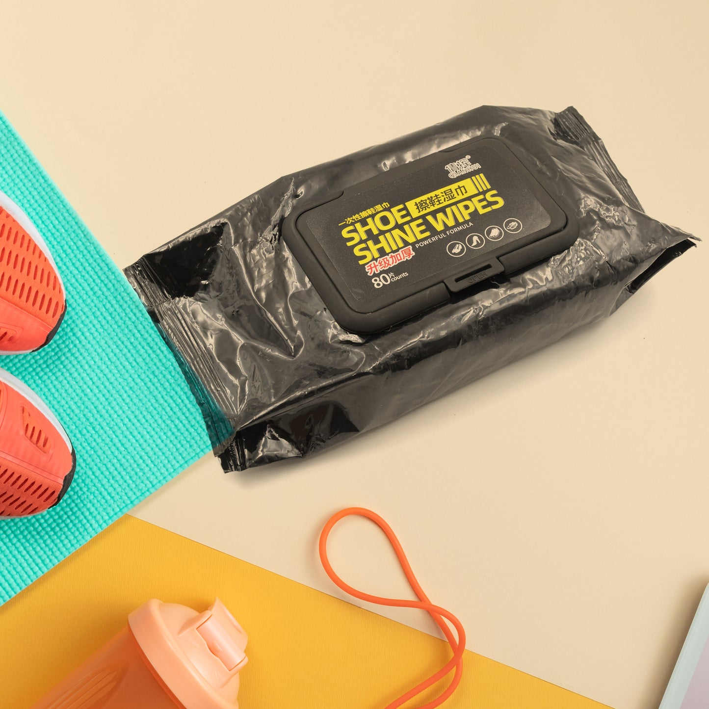 Sneaker & Shoe Cleaning Wet Wipes – Fast Scrubbing, Non-Woven Quick Wipes | Disposable, Travel-Friendly | Removes Dirt & Stains Instantly (80 Wipes)