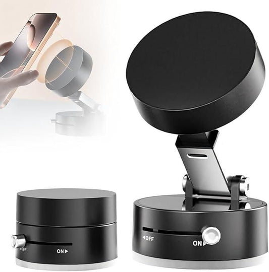 Vaccum Magnetic Phones Holder, Magnetic Car Phone Mount, Hands-Free Suction Cup Phones Holder for Car/Gym/Mirror/Shower, Car Mount Compatible with All Mobile
