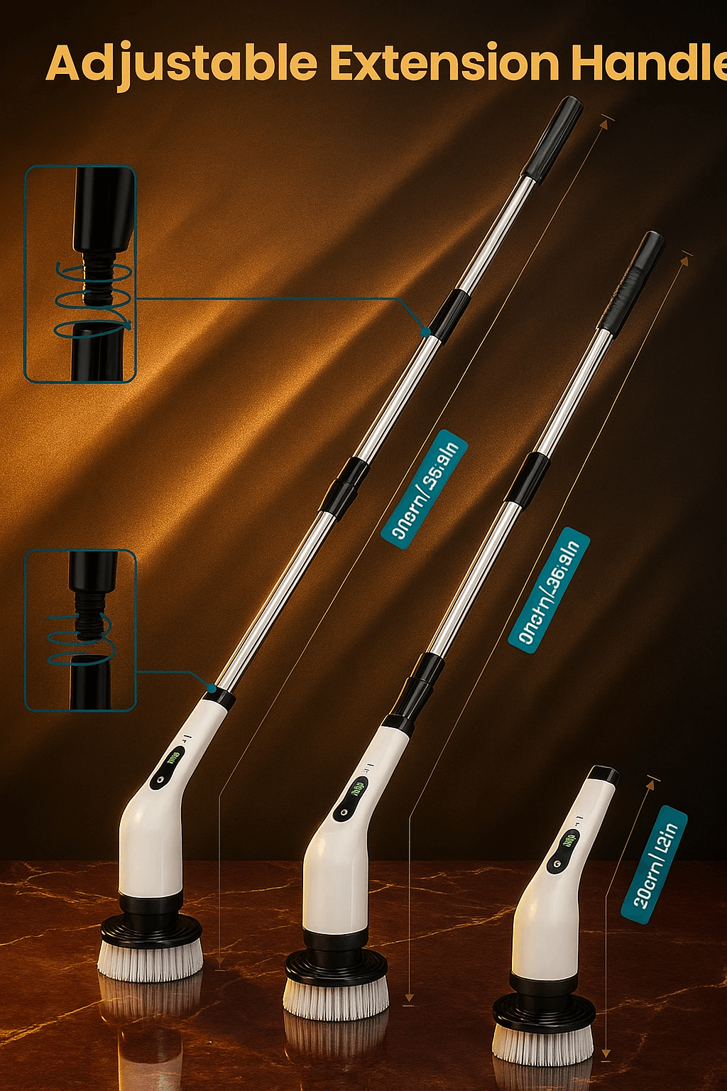 7-in-1 Electric Spin Scrubber Cleaning Brush with Extension Handle