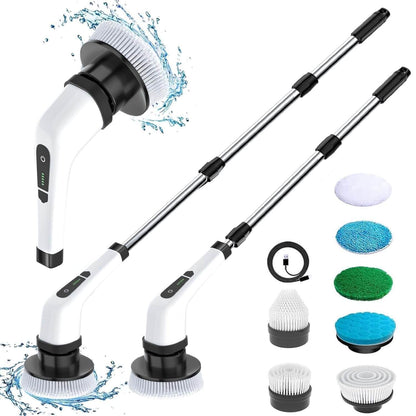 7-in-1 Electric Spin Scrubber Cleaning Brush with Extension Handle