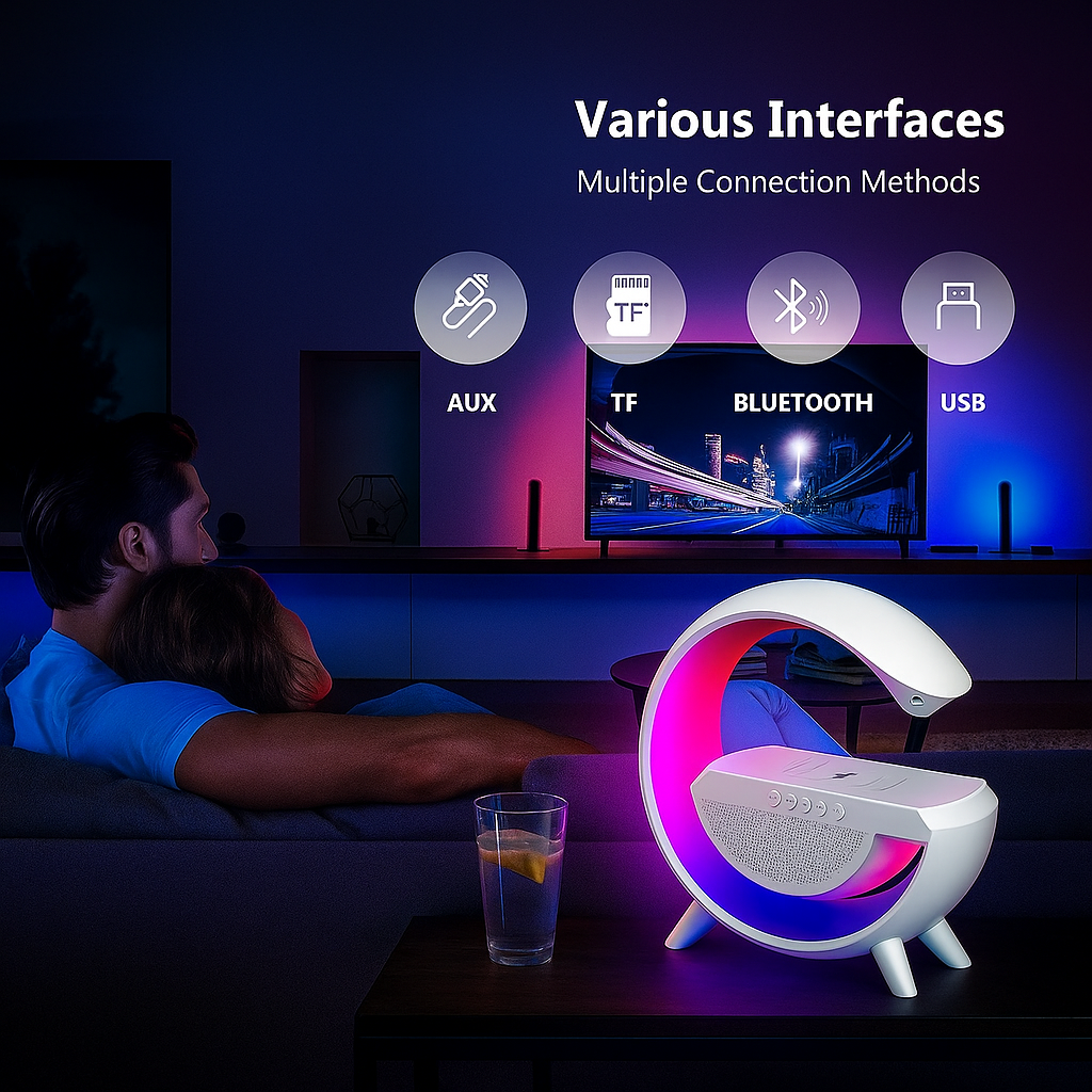 G-Shape LED Wireless Charging Speaker Lamp