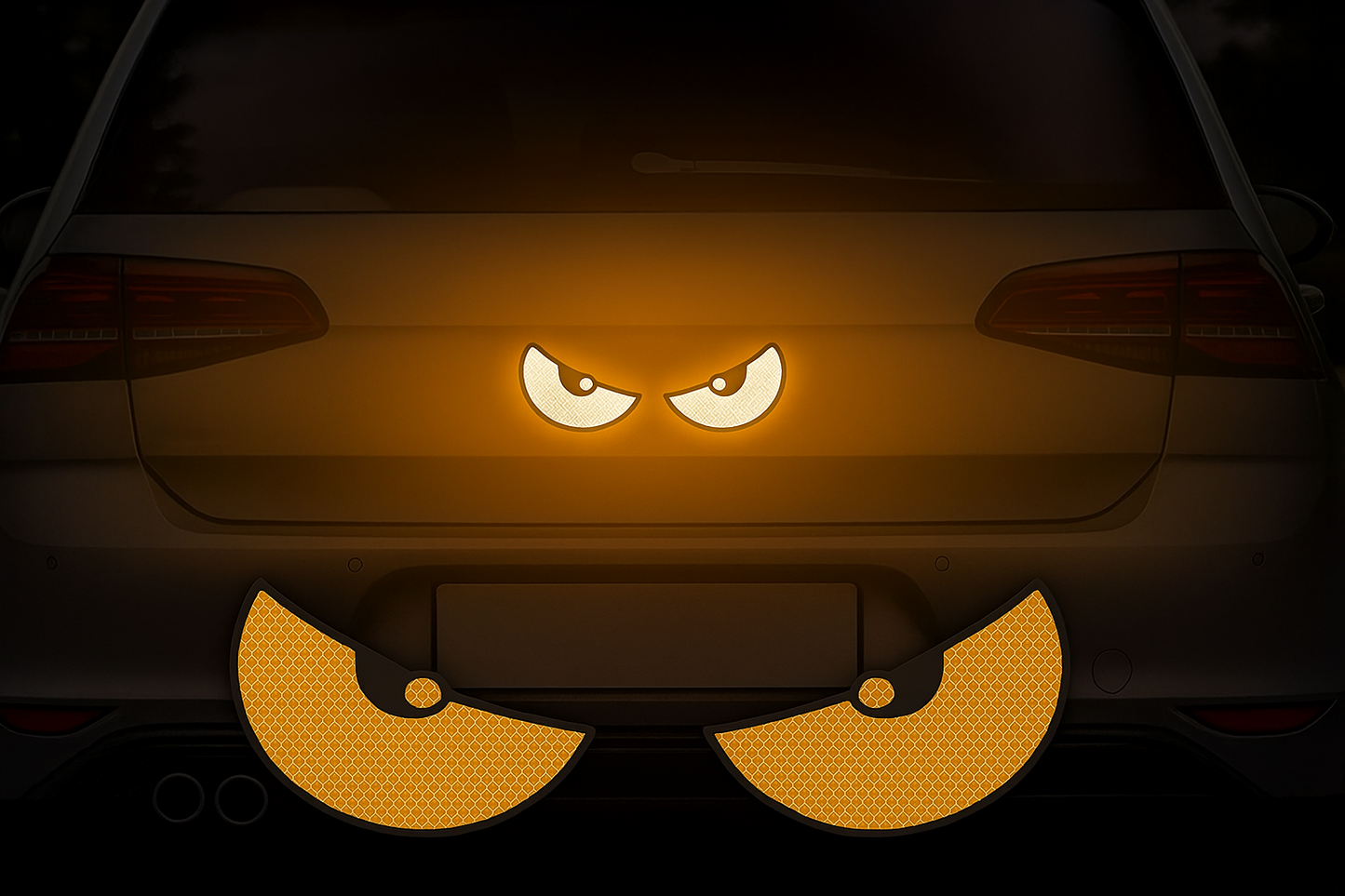 4 Pieces Monster Eyes Car Reflective Stickers Pack of 2